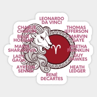 Aries Zodiac Sign Test Sticker